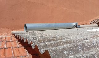 Dos Tubos galvanizado 250mm con caperuza