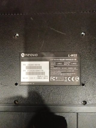 Monitor Neovo L-W22 Negro 22