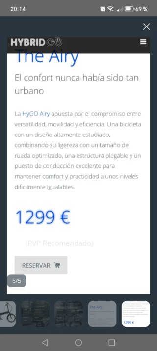 Bicicleta eléctrica plegable HybridGO Air