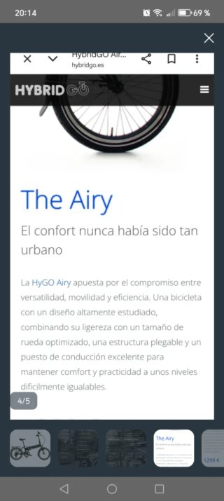 Bicicleta eléctrica plegable HybridGO Air
