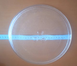 Plato para microondas, d vidrio, con base.