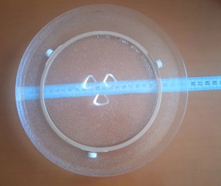 Plato para microondas, d vidrio, con base.