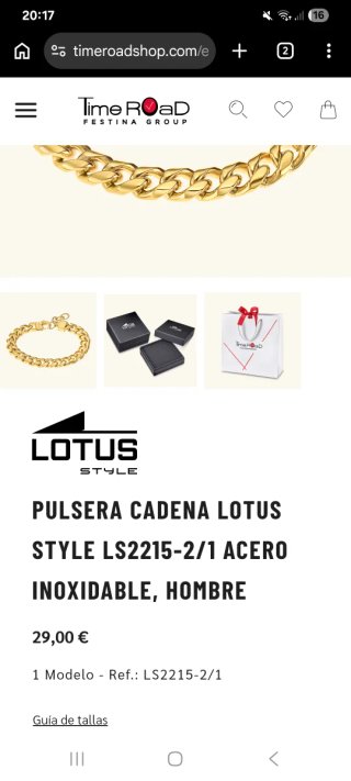 Lotus Style Collar y Pulsera Hombre Oro