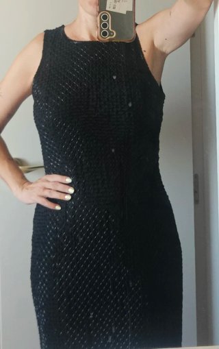 Vestido largo fiesta negro pedrería