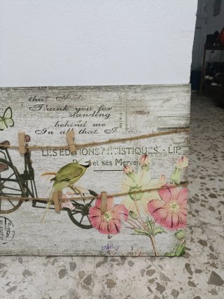 Cuadro decorativo vintage bicicleta flores