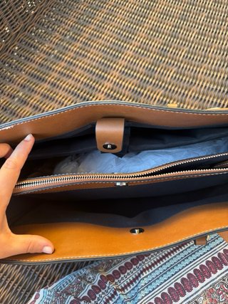 Bolso Porfois Polipiel Beige y Tela Crema