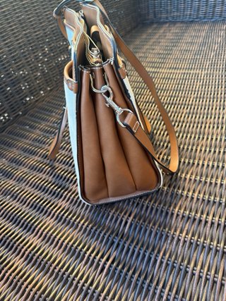 Bolso Porfois Polipiel Beige y Tela Crema