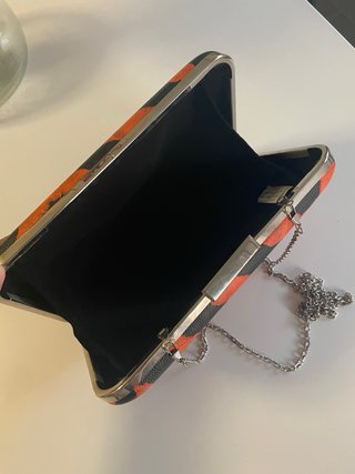 Bolso Clutch Negro y Naranja