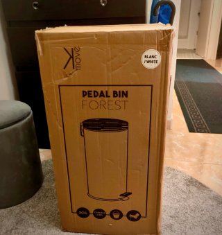 Cubo basura pedal tapa bambú