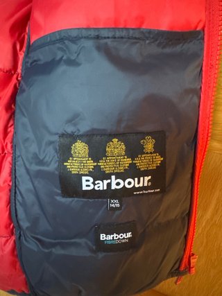 Giubbotto Barbour per bambini blu e rosso