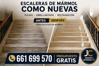 Restauración y pulido de escaleras de mármol