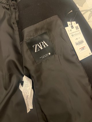 Abrigo largo Zara Negro Talla M