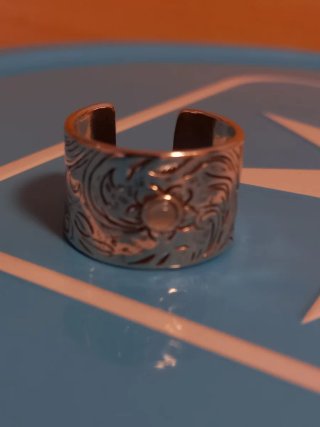 Anillo Plata Ajustable Diseño Floral