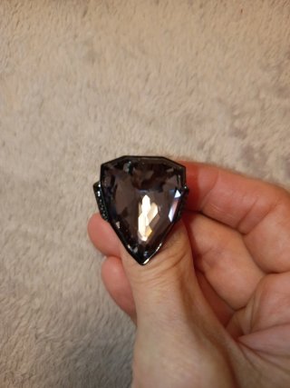 Anillo Swarovski Cocktail Gris Plata T55