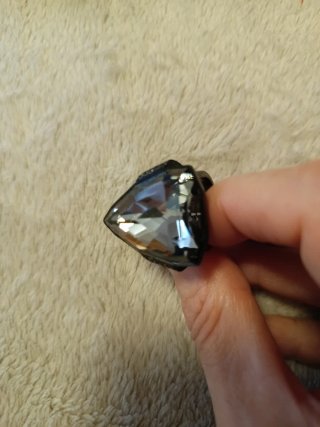 Anillo Swarovski Cocktail Gris Plata T55