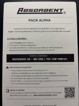 ABSORBENT PACK ALPHA para sid/yari Tokens espuma