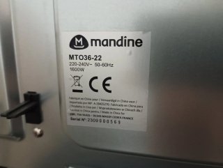 Horno sobremesa Mandine 36L 1600W
