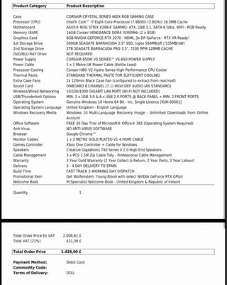 PC Gaming RTX 2070 / i7-9800X / 32GB RAM