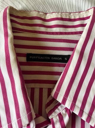 Camisa Rayas Fucsia y Blanca Talla 5