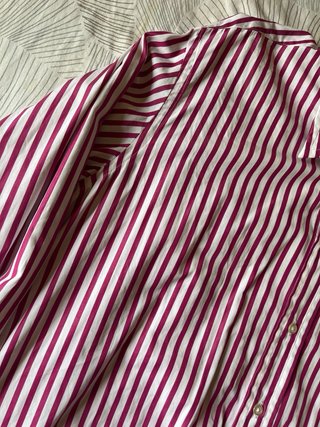 Camisa Rayas Fucsia y Blanca Talla 5