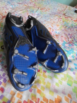 Zapatillas Nike Fútbol Hierba Negra y Azul