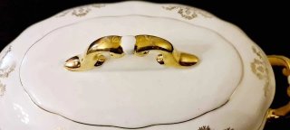 Zuppiera Porcellana FAC Albisola Centauro bronzo