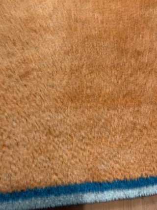 Alfombra de lana naranja y azul 175x85 cm