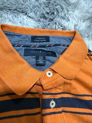 Polo Tommy Hilfiger Naranja Rayas talla L