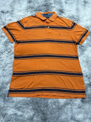 Polo Tommy Hilfiger Naranja Rayas talla L