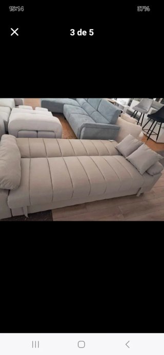 Sofá Cama Beige Tela
