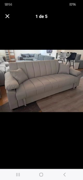 Sofá Cama Beige Tela