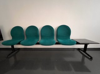 Conjunto 7 Sillas Sala de Espera Con Mesita