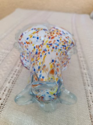 Cesta cristal soplado Murano multicolor