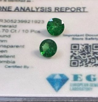 2 Esmeraldas Colombianas 2.00 Ct EGL