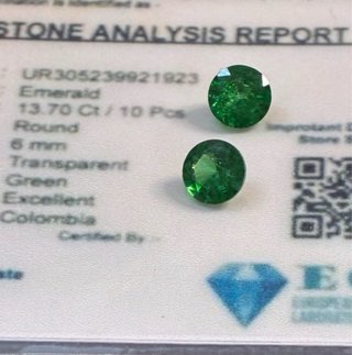2 Esmeraldas Colombianas 2.00 Ct EGL