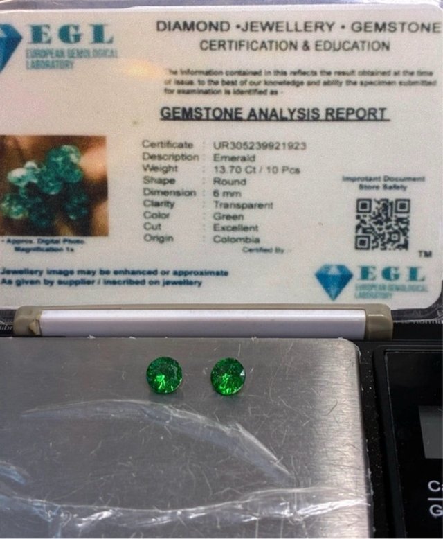 2 Esmeraldas Colombianas 2.00 Ct EGL