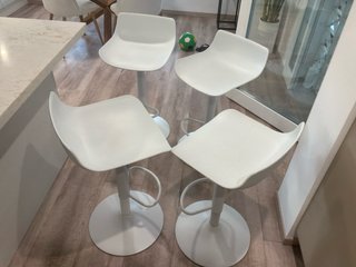 4 Taburetes Cocina Regulables Blanco