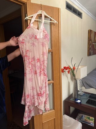 Vestido rosa Tintoretto con flores
