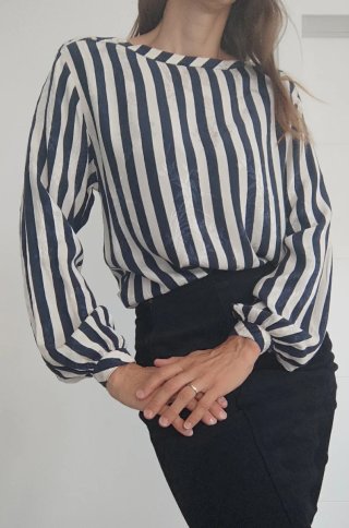Blusa Aigner Vintage Rayas Seda