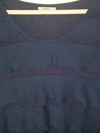 Camiseta azul manga larga mujer