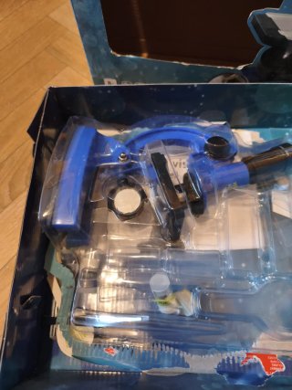 Microscopio infantil azul con accesorios