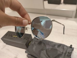 Gafas Hawkers Polarizadas Azul Redondas Vintage