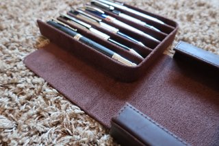 Astuccio per 6 stilografiche, penne, roller