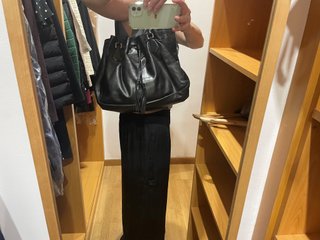 Bolso Prada Black Drawstring Tassel Tote Leather