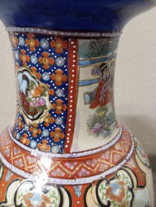 Jarrón de cerámica multicolor vintage