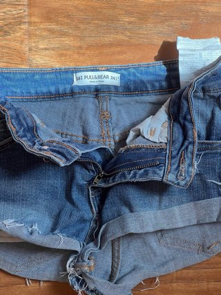 Pantalón de tejanos corto de mujer de niña gris