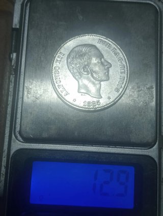 Moneda Plata Alfonso XII 50 Cent. 1885 Manila