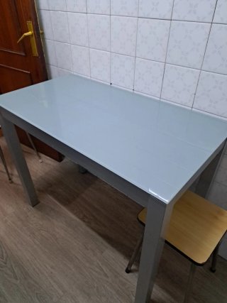 Mesa cocina cristal extensible 95x50