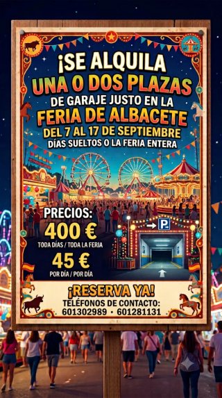 Plaza de garaje feria albacete