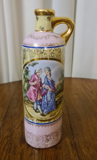 Bottiglia Licorera Rococò Scene Galanti Bronzo